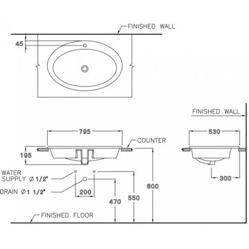 Ảnh Chậu rửa âm bàn Cotto C019 2