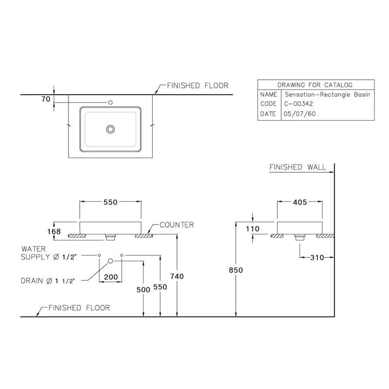 Ảnh Chậu rửa dương bàn Cotto C00342 MWH 2
