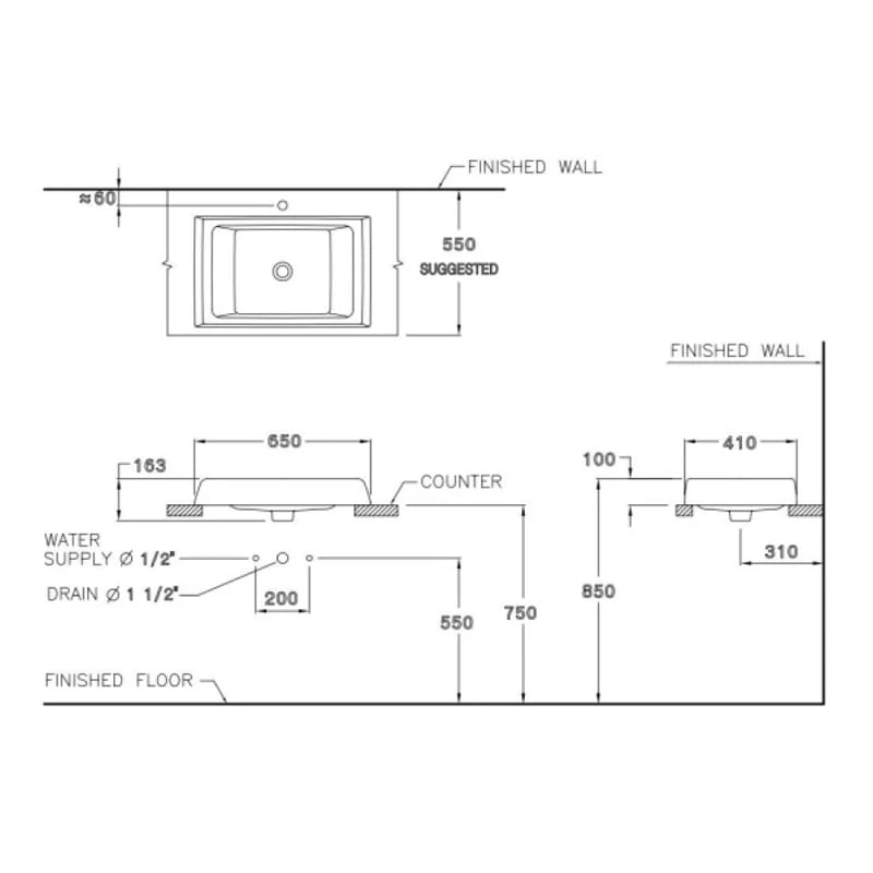 Ảnh Chậu rửa dương bàn Cotto C00247 2