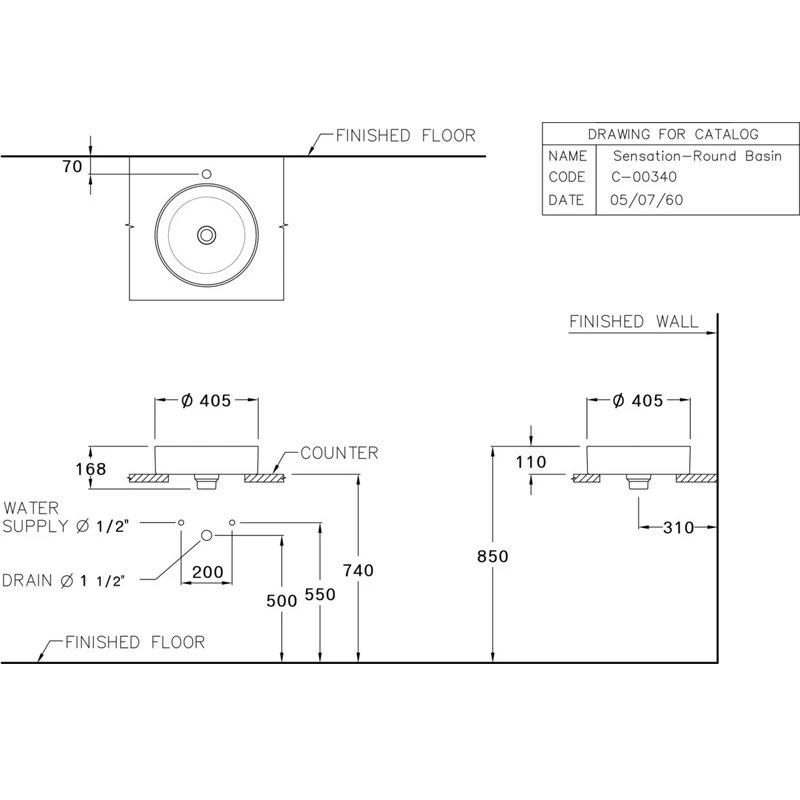 Ảnh Chậu rửa dương bàn Cotto C00340 MSL 2