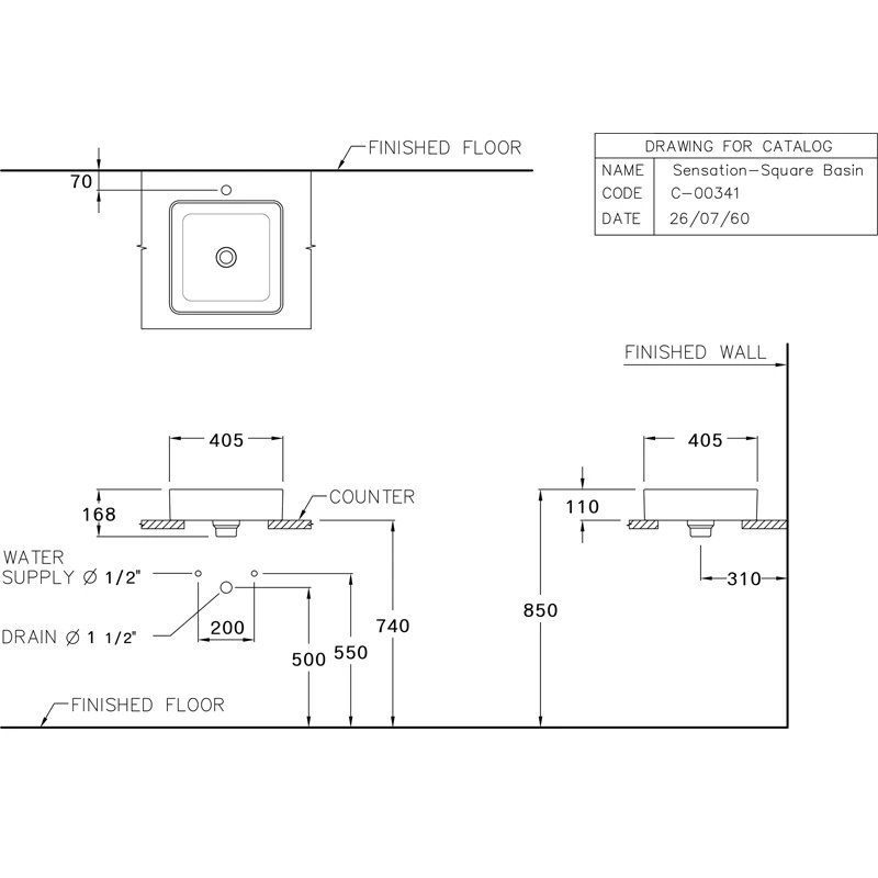 Ảnh Chậu rửa dương bàn Cotto C00341 MBK 2