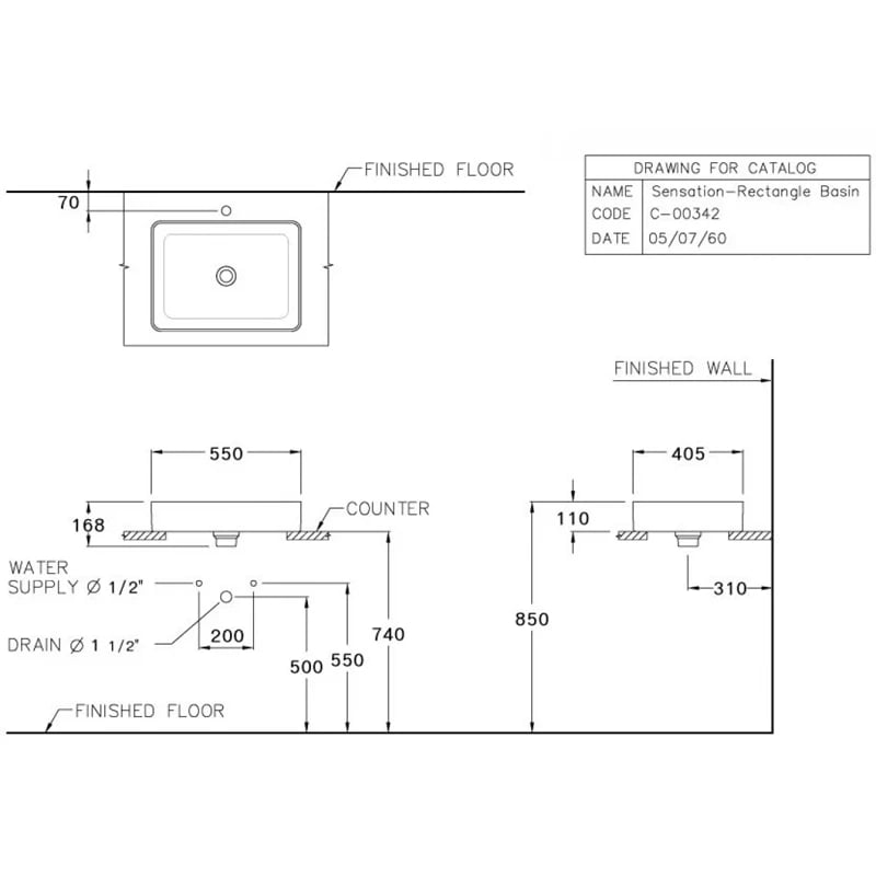 Ảnh Chậu rửa dương bàn Cotto C00342 MSL 2