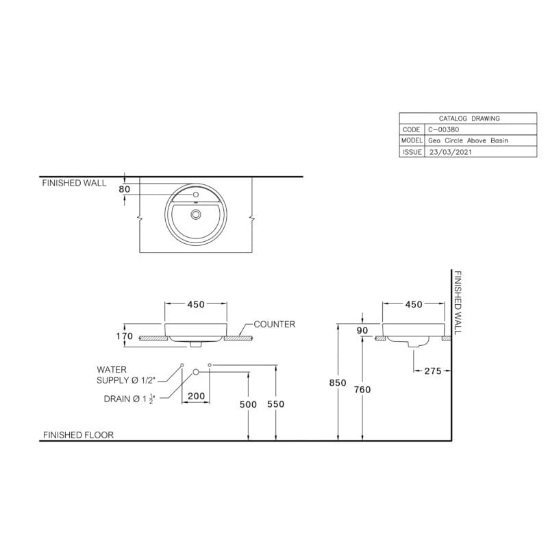 Ảnh Chậu rửa dương bàn Cotto C003807 FR 2