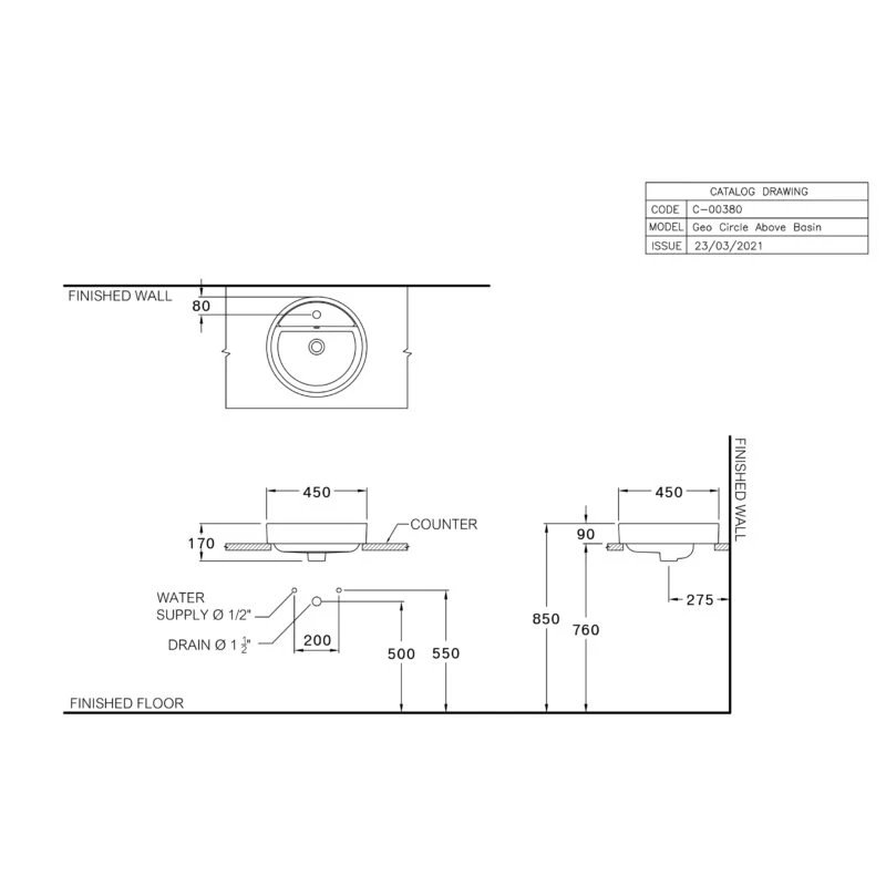 Ảnh Chậu rửa dương bàn Cotto C003807 FR 2