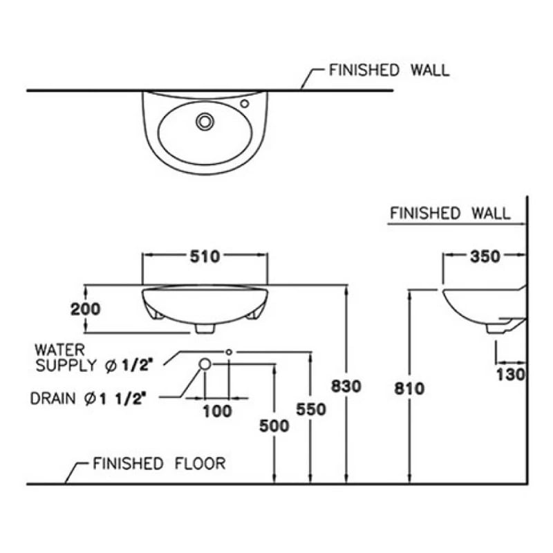 Ảnh Chậu rửa treo tường COTTO C005 2