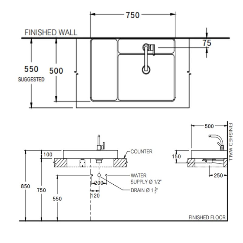 Ảnh Chậu rửa dương bàn COTTO CPW0500 MTP 2