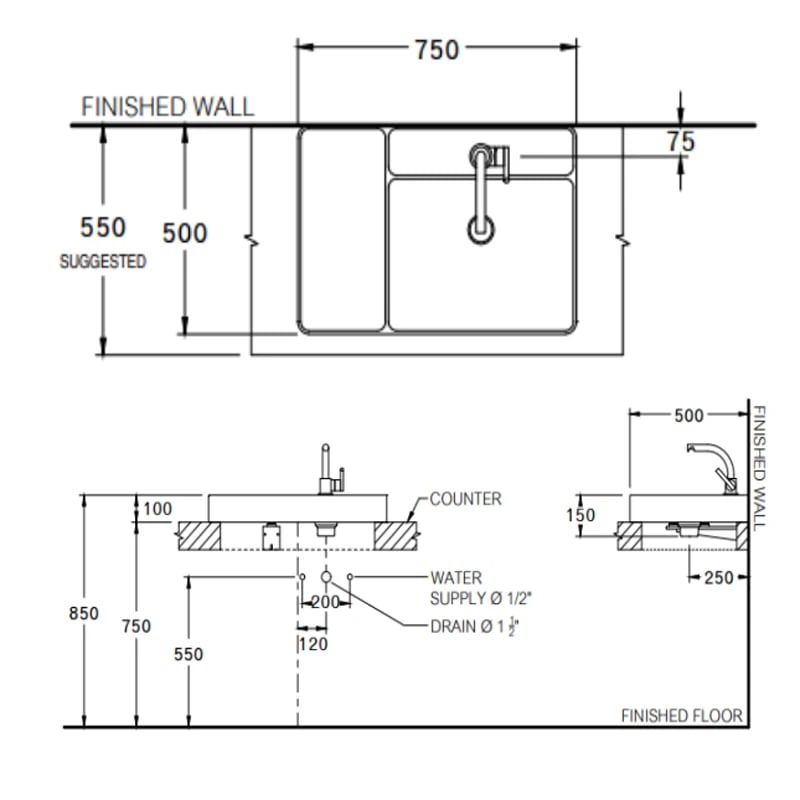 Ảnh Chậu rửa dương bàn COTTO CPW0500 MTP 2