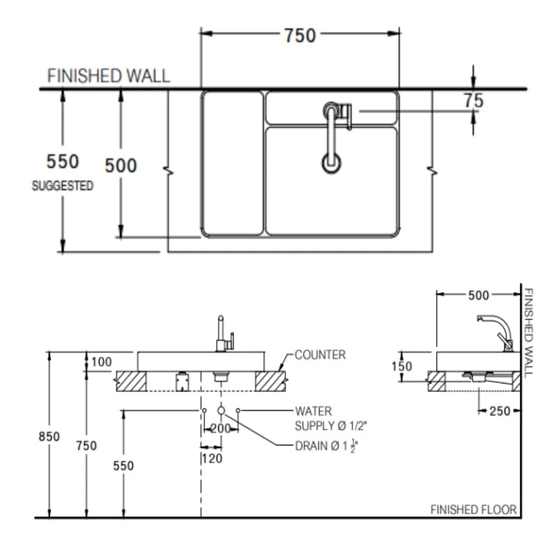 Ảnh Chậu rửa dương bàn COTTO CPW0500 MWH 2
