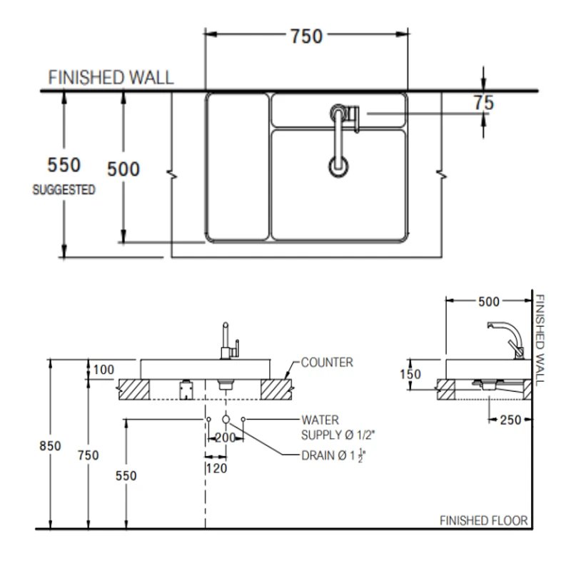 Ảnh Chậu rửa dương bàn COTTO CPW0500 MWH 2
