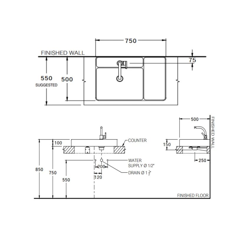 Ảnh Chậu rửa dương bàn COTTO CPW0501 MTP 2