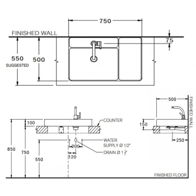 Ảnh Chậu rửa dương bàn COTTO CPW0501 MWH 2