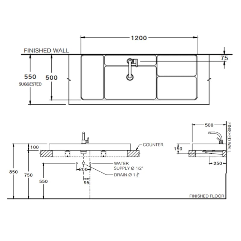 Ảnh Chậu rửa dương bàn COTTO CPW0502 MWH 2