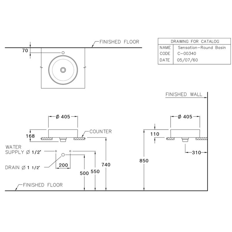 Ảnh Chậu rửa dương bàn Cotto C00340 MWH 2
