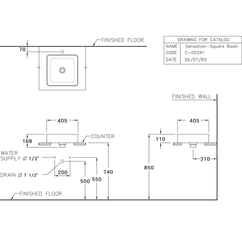 Ảnh Chậu rửa dương bàn Cotto C00341 MSL 2