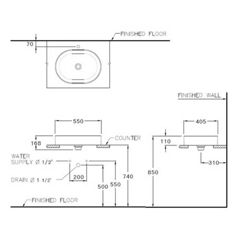Ảnh Chậu rửa dương bàn Cotto C00343 MBK 2