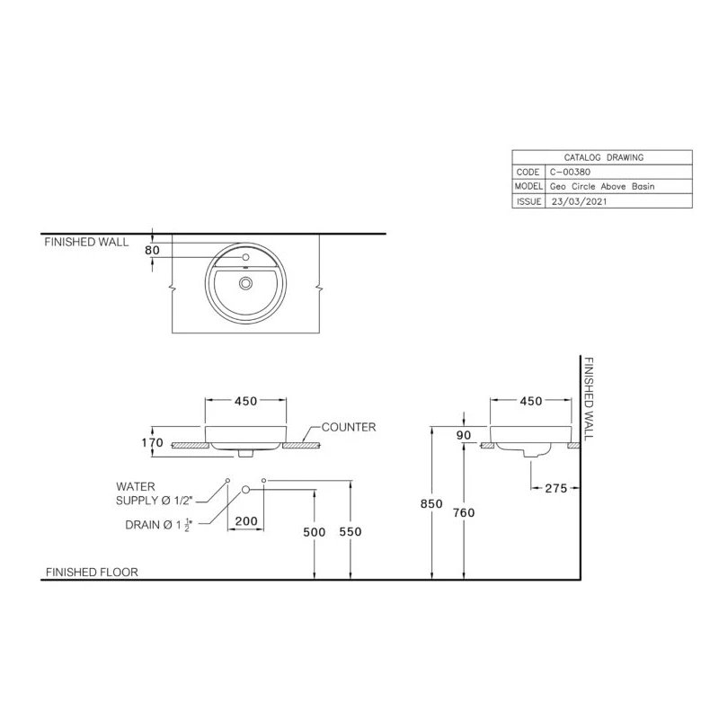 Ảnh Chậu rửa dương bàn Cotto C003807 MM 2
