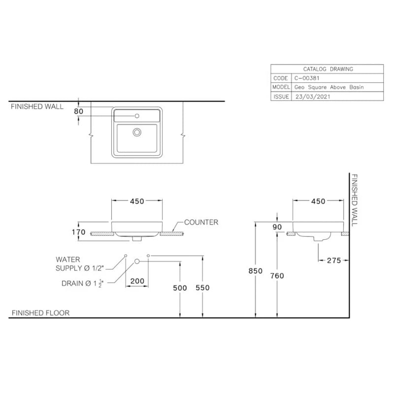 Ảnh Chậu rửa dương bàn Cotto C003817 FR 2
