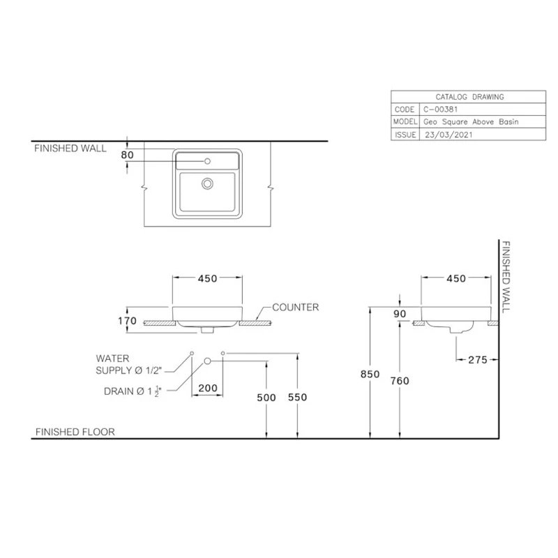 Ảnh Chậu rửa dương bàn Cotto C003817 WH 2