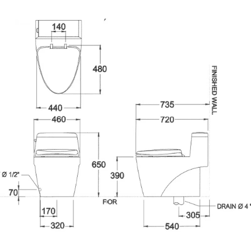 Ảnh Bồn cầu 1 khối COTTO C10527 2
