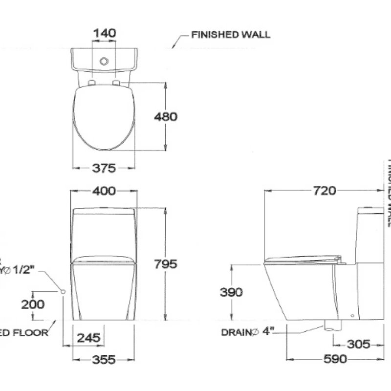 Ảnh Bồn cầu 2 khối COTTO C12017 2