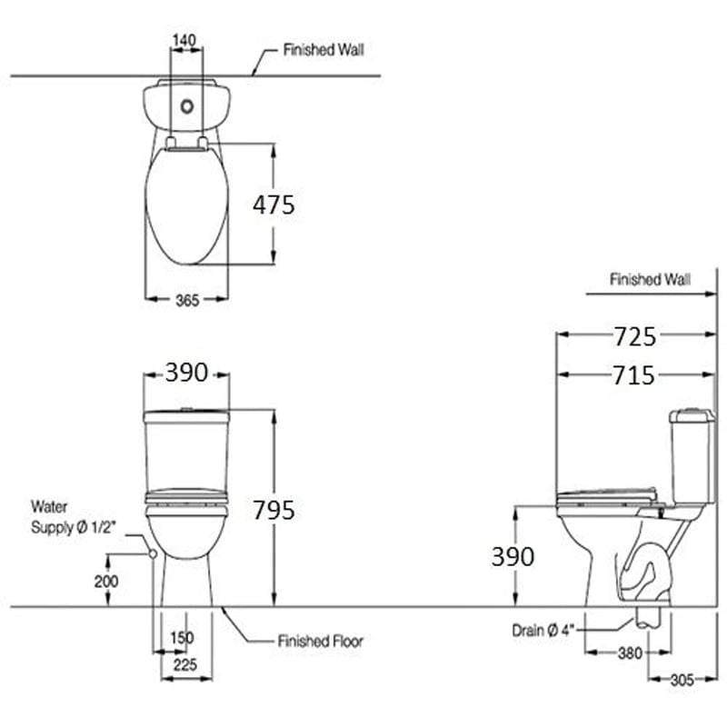 Ảnh Bồn Cầu 2 khối COTTO C1331VN 2