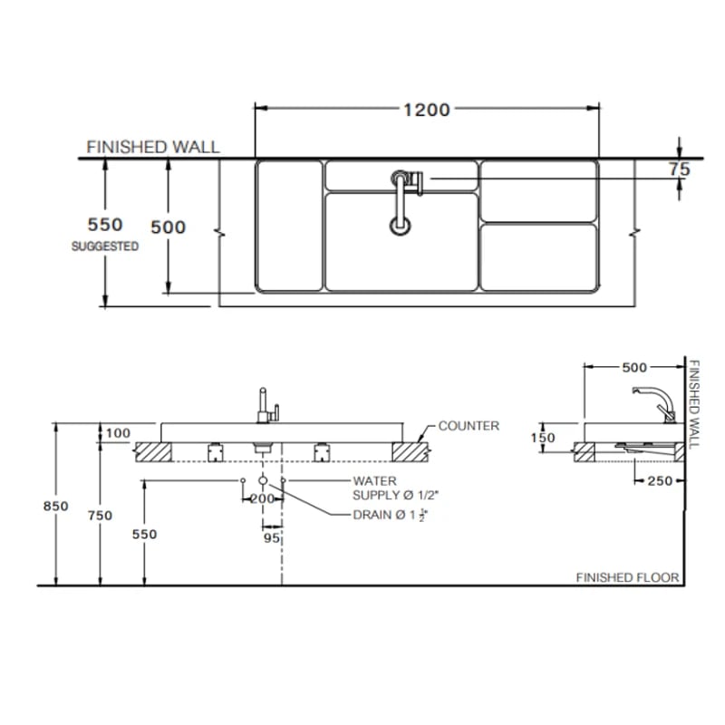 Ảnh Chậu rửa dương bàn COTTO CPW0502 MDG 2