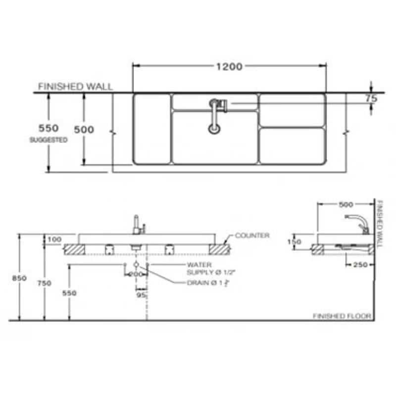 Ảnh Chậu rửa dương bàn COTTO CPW0502 MTP 2