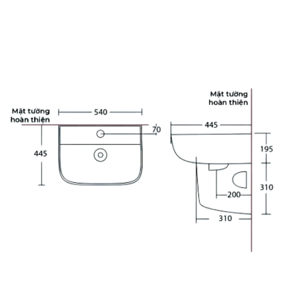 Ảnh Chậu rửa treo tường Cotto C000607OS 2