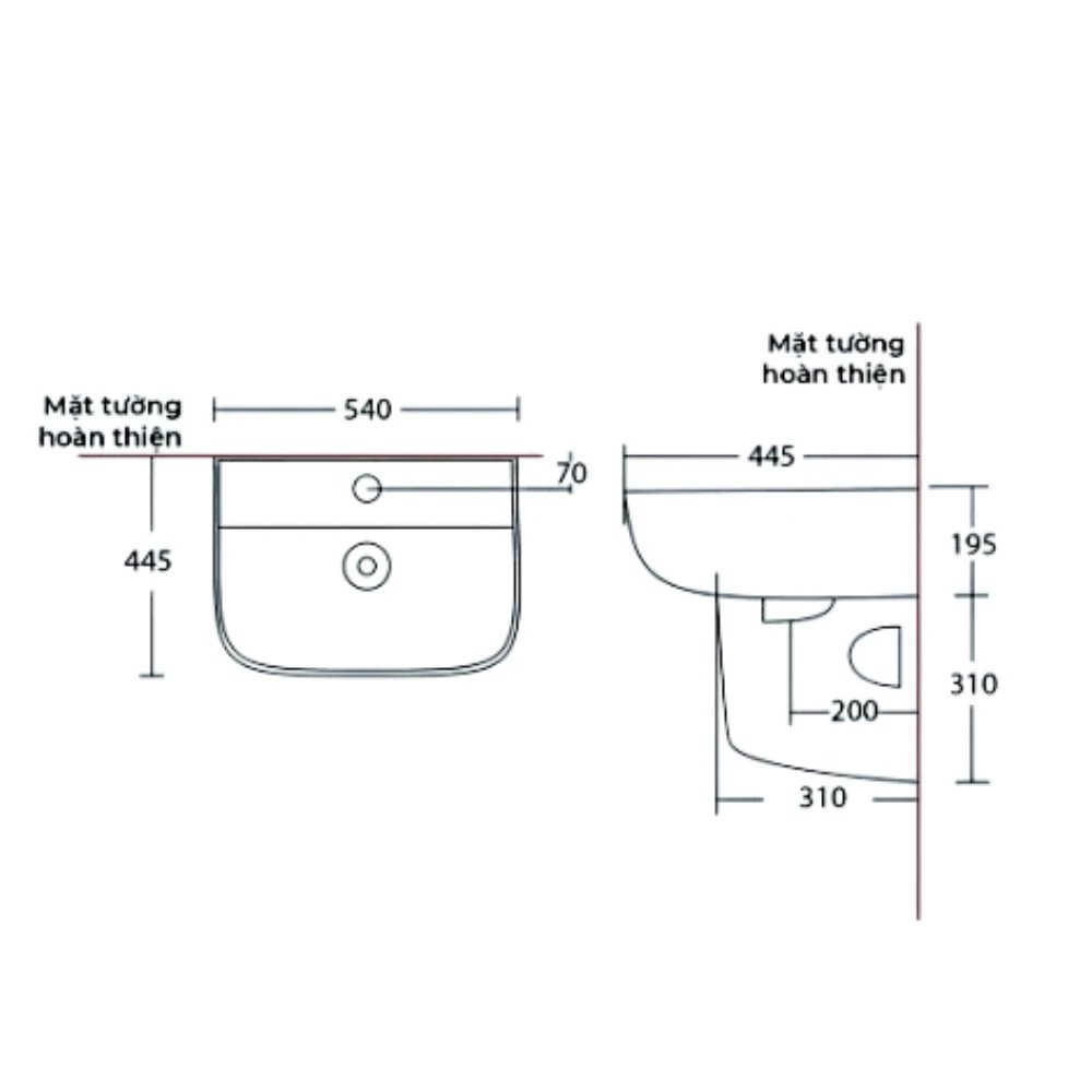 Ảnh Chậu rửa treo tường Cotto C000607OS 2