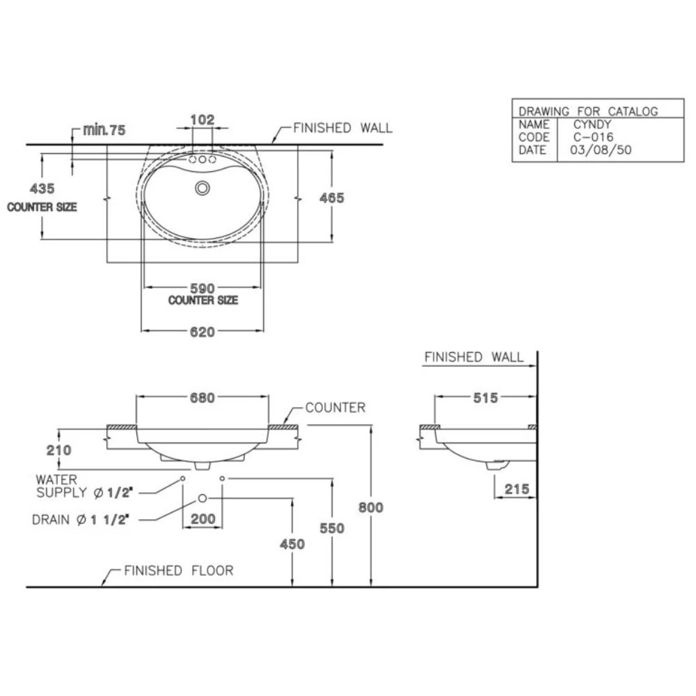 Ảnh Chậu rửa âm bàn Cotto C016 2
