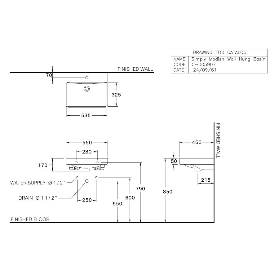 Ảnh Chậu rửa treo tường Cotto C005907 2