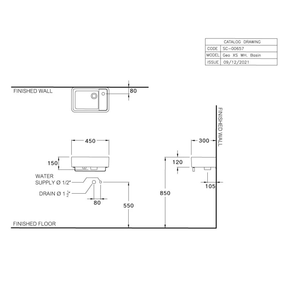Ảnh Chậu rửa treo tường Cotto C0065 MWH 2