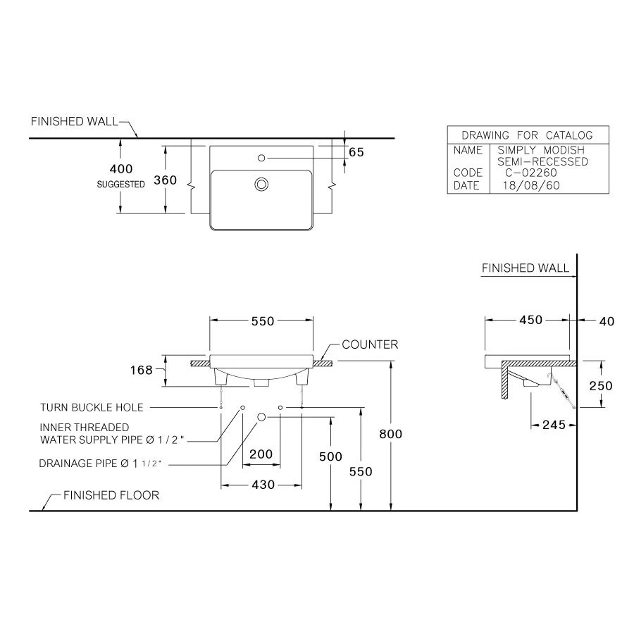 Ảnh Chậu rửa bán âm bàn Cotto C022607 2