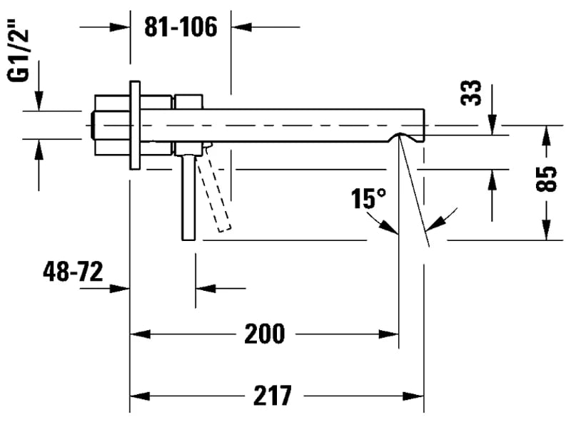 Ảnh Vòi chậu gắn tường Duravit CE1070004C46 2