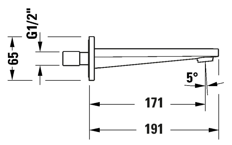Ảnh Vòi bồn tắm Duravit TU5240010010 2