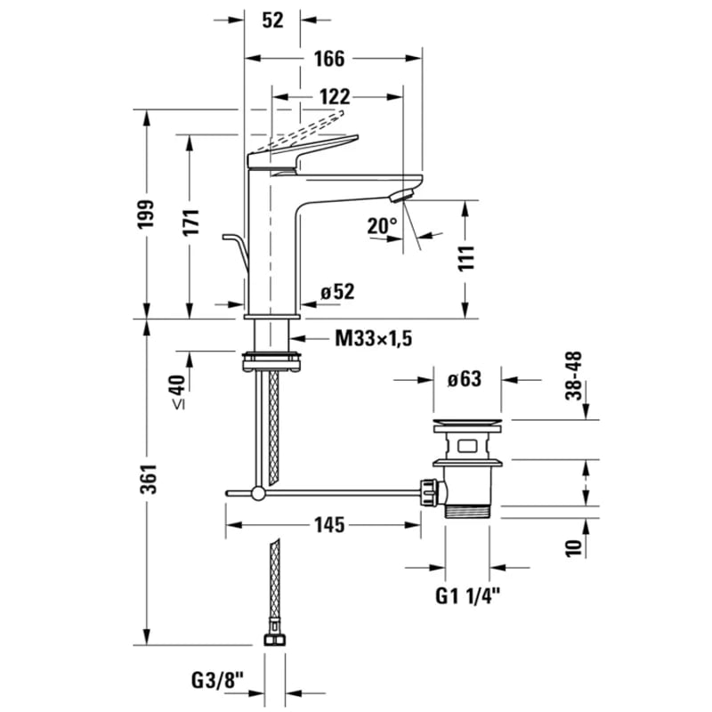 Ảnh Vòi chậu Duravit WA1020001A70 2