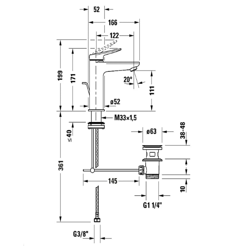Ảnh Vòi chậu Duravit WA1020001C46 2