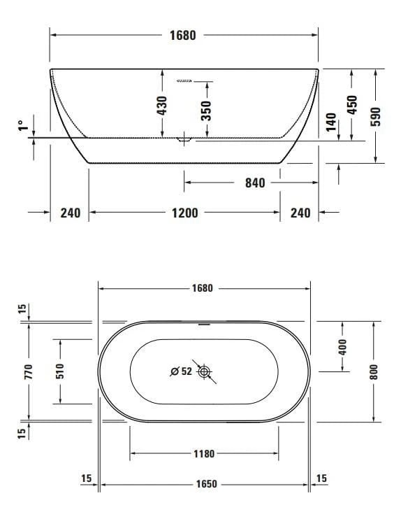 Ảnh Bồn tắm đặt sàn Duravit 700561000000000 2