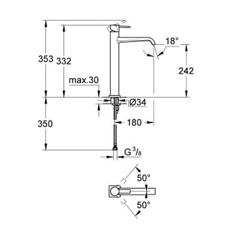 Ảnh Vòi chậu GROHE 23403000 2
