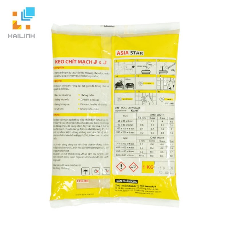 Ảnh Keo chít mạch Asia Star JJ-B màu nâu 2
