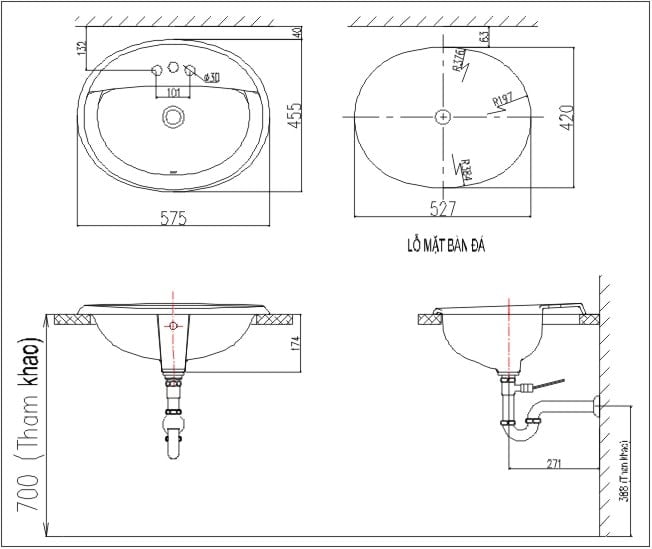 Ảnh Chậu rửa đặt bàn Inax L-2395V 2