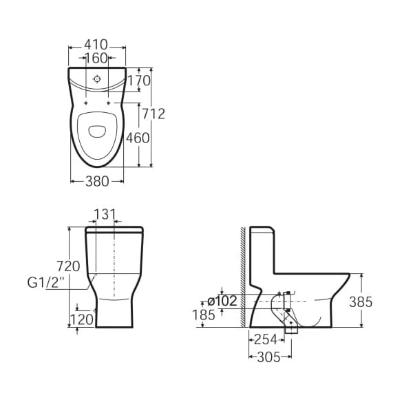Ảnh Bồn cầu 1 khối Roca Z34945E000 2