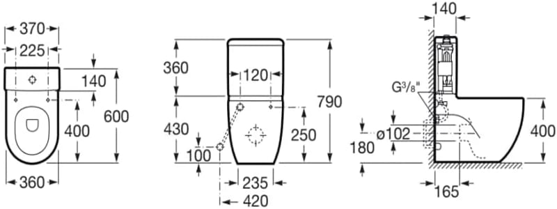 Ảnh Bồn cầu 2 khối Roca A342248000 2