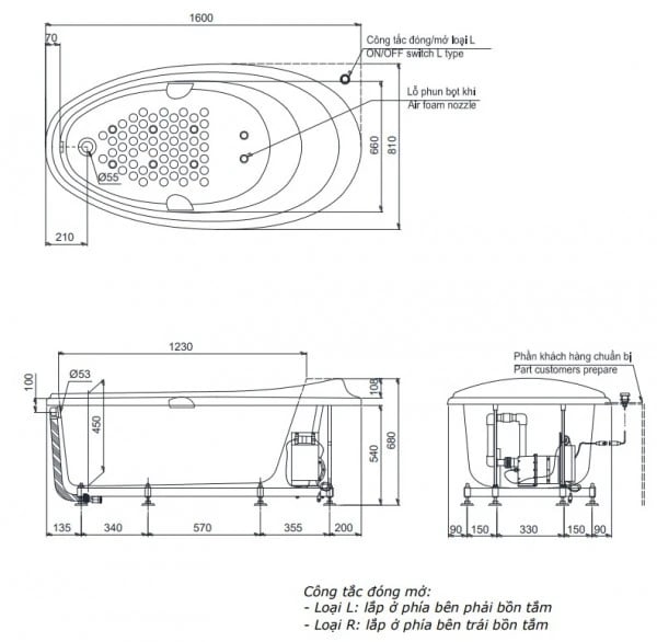 Ảnh Bồn tắm Ngọc Trai TOTO PPYB1610RHPTE 2