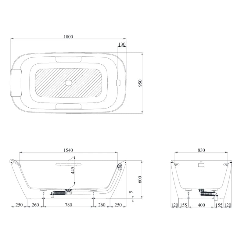 Ảnh Bồn tắm đặt sàn TOTO PJY1886HPWMGE/TVBF412 2