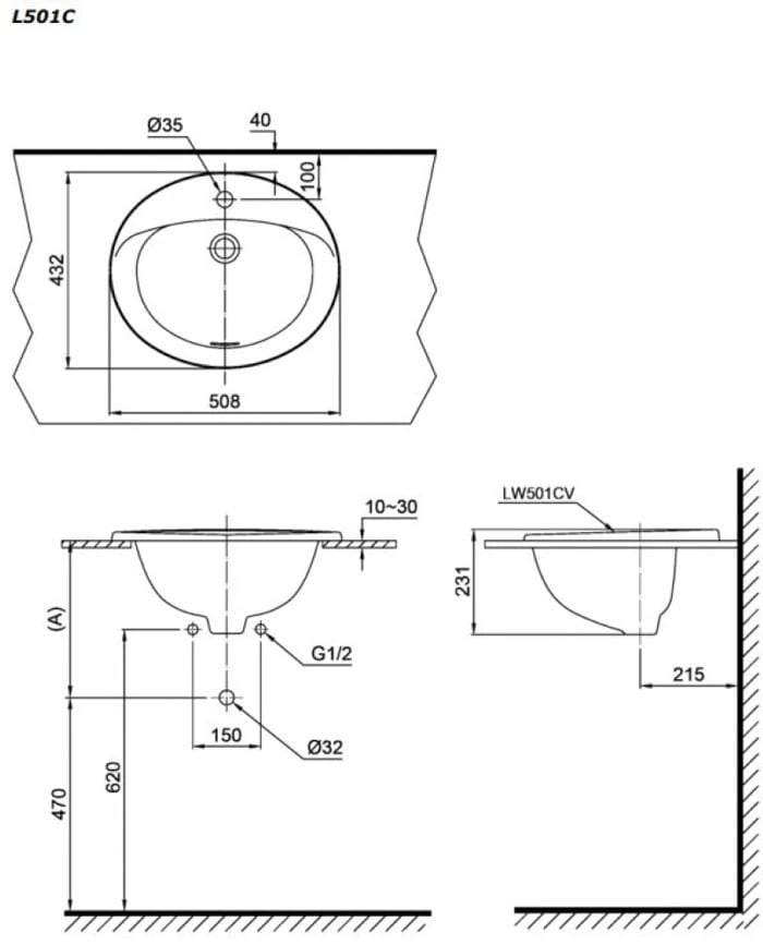 Ảnh Chậu rửa đặt bàn TOTO L501C 2