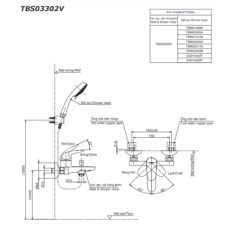Ảnh Sen cây nóng lạnh TOTO DM907CS/TBS03302V/DGH104ZR 2