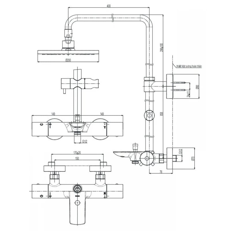 Ảnh Sen cây nhiệt độ TOTO TBW07401A 2