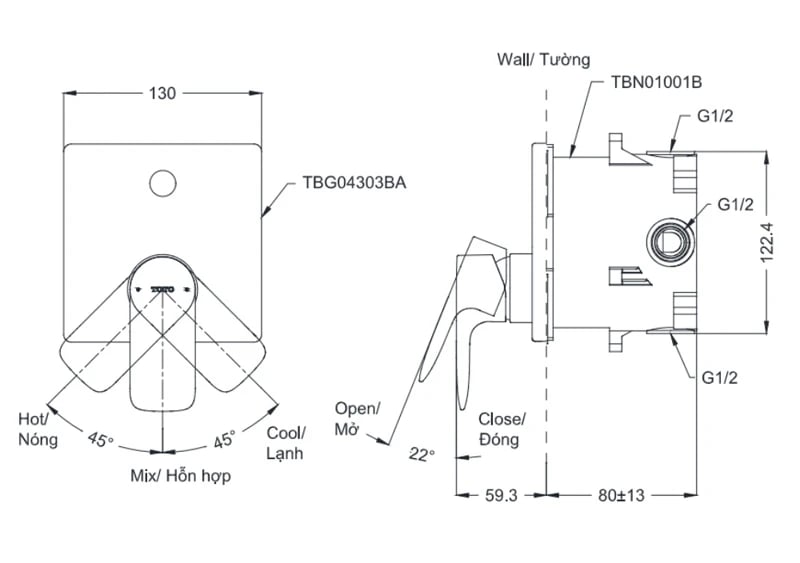 Ảnh Van sen tắm TOTO TBG04303BA 2