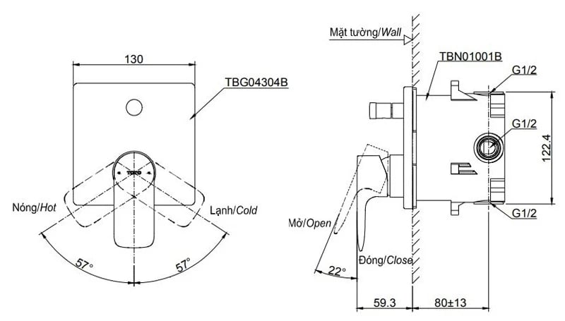 Ảnh Van sen tắm TOTO TBG04304BA 2